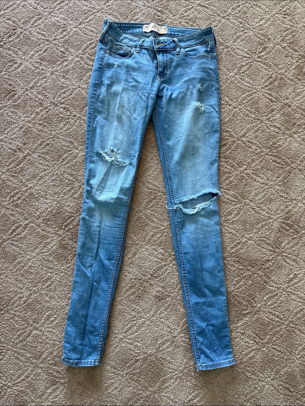 Hollister Medium Blue Ripped Skinny Jeans